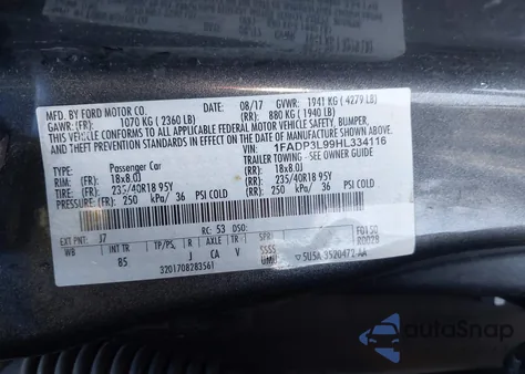 2017 Ford Focus St from USA, damaged, VIN 1FADP3L99HL334116